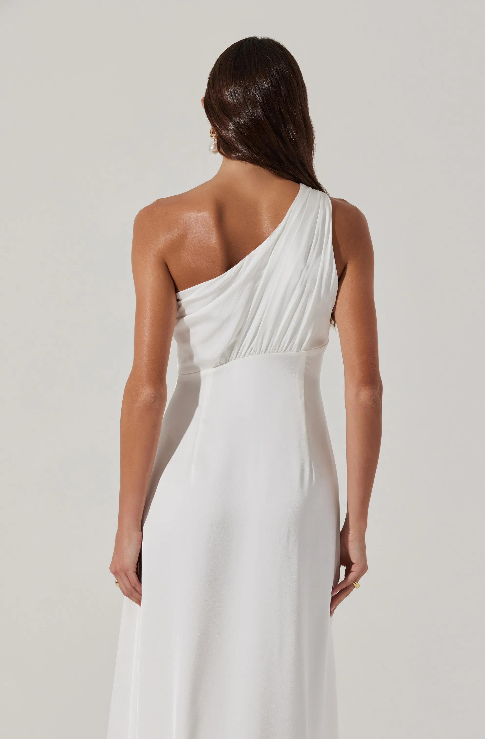 Atoila One Shoulder Satin Maxi Dress