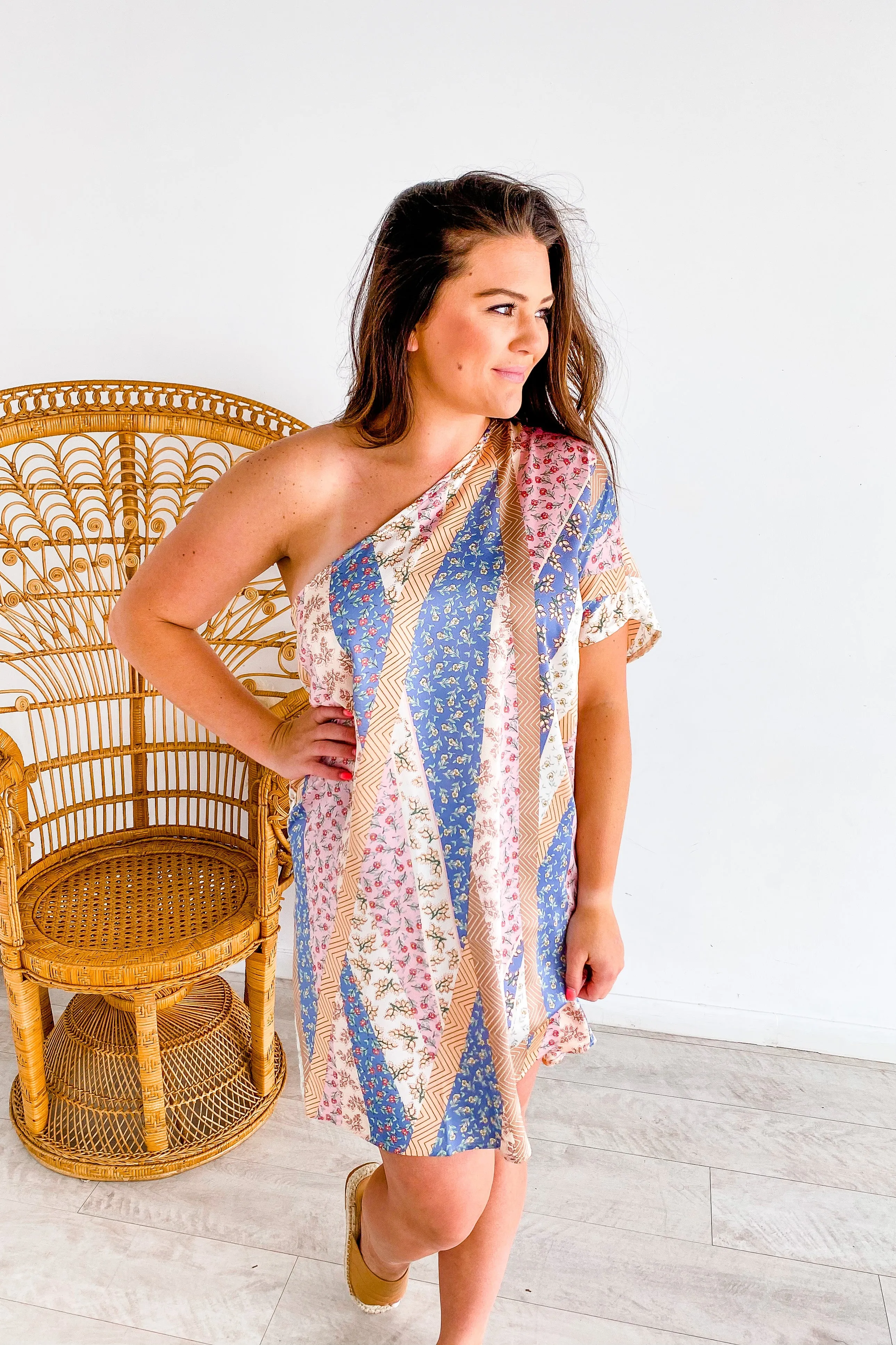 Dancing Queen Multi Print One Shoulder Dress