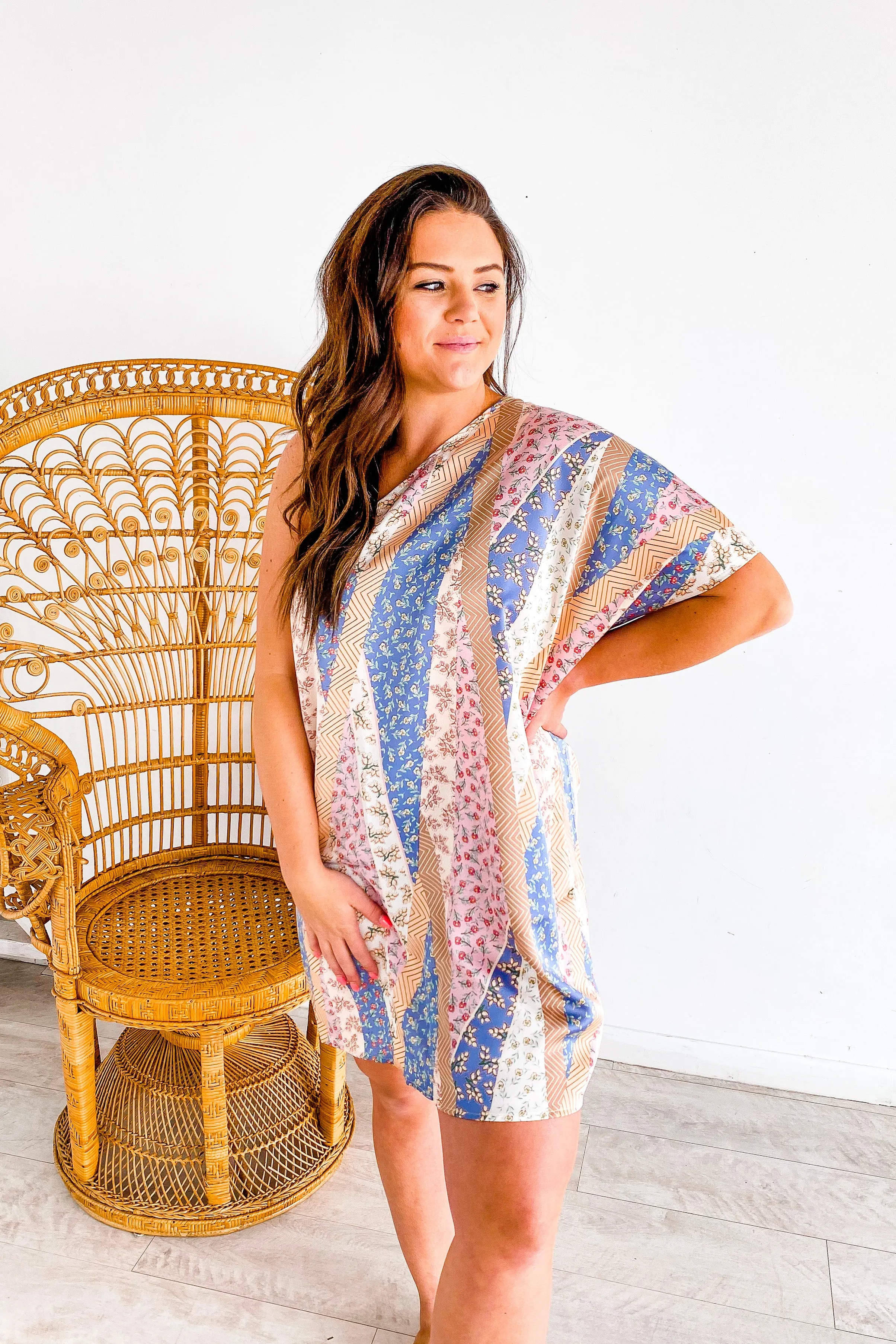 Dancing Queen Multi Print One Shoulder Dress