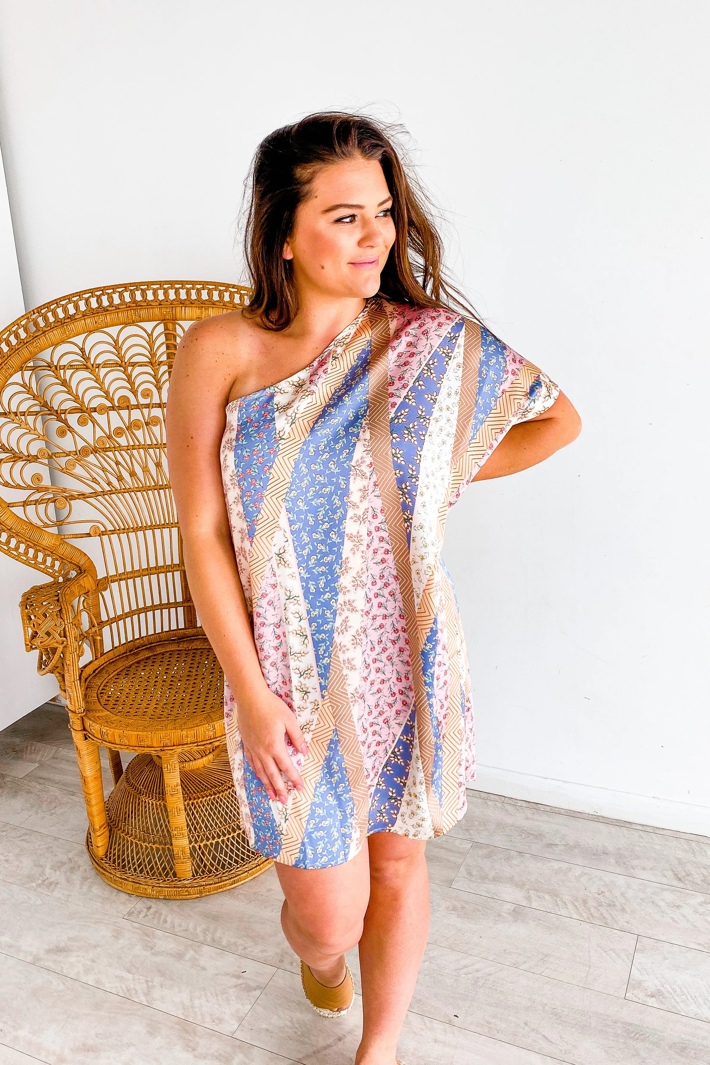 Dancing Queen Multi Print One Shoulder Dress