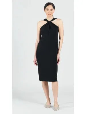 Grecian Halter Midi Sheath Dress