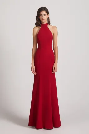 Elegant High Neck Halter Backless Trumpet Gown (Style AF0030)