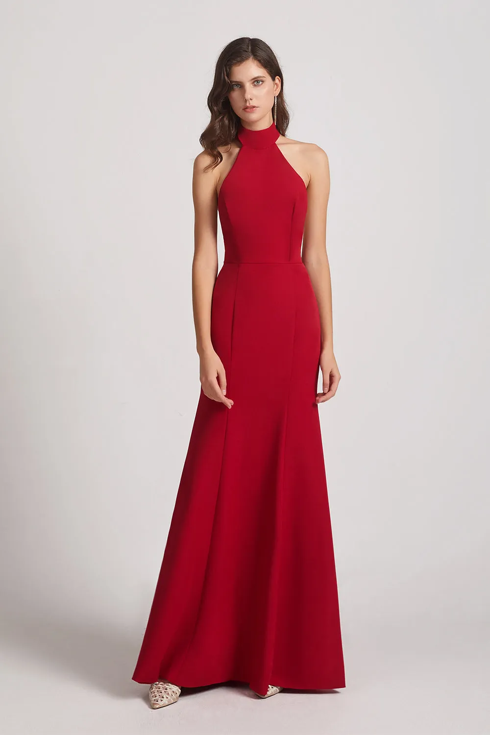 Elegant High Neck Halter Backless Trumpet Gown (Style AF0030)