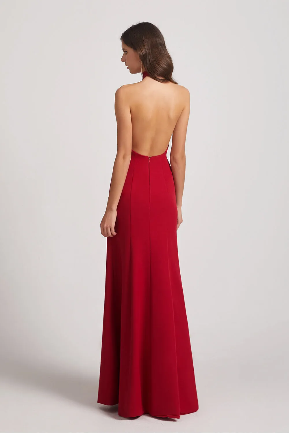 Elegant High Neck Halter Backless Trumpet Gown (Style AF0030)