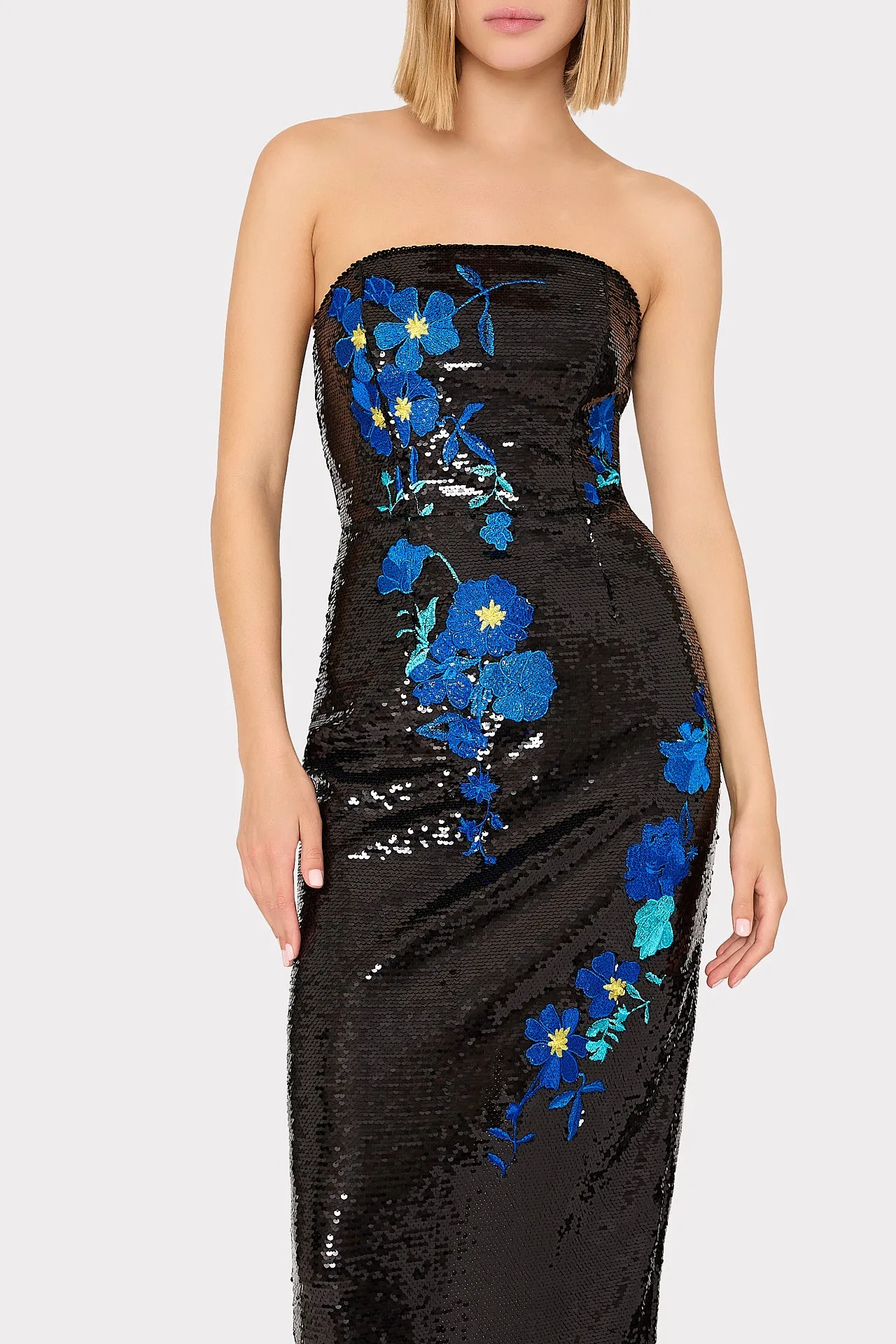 Kait Vines Of Floral Sequins Dress