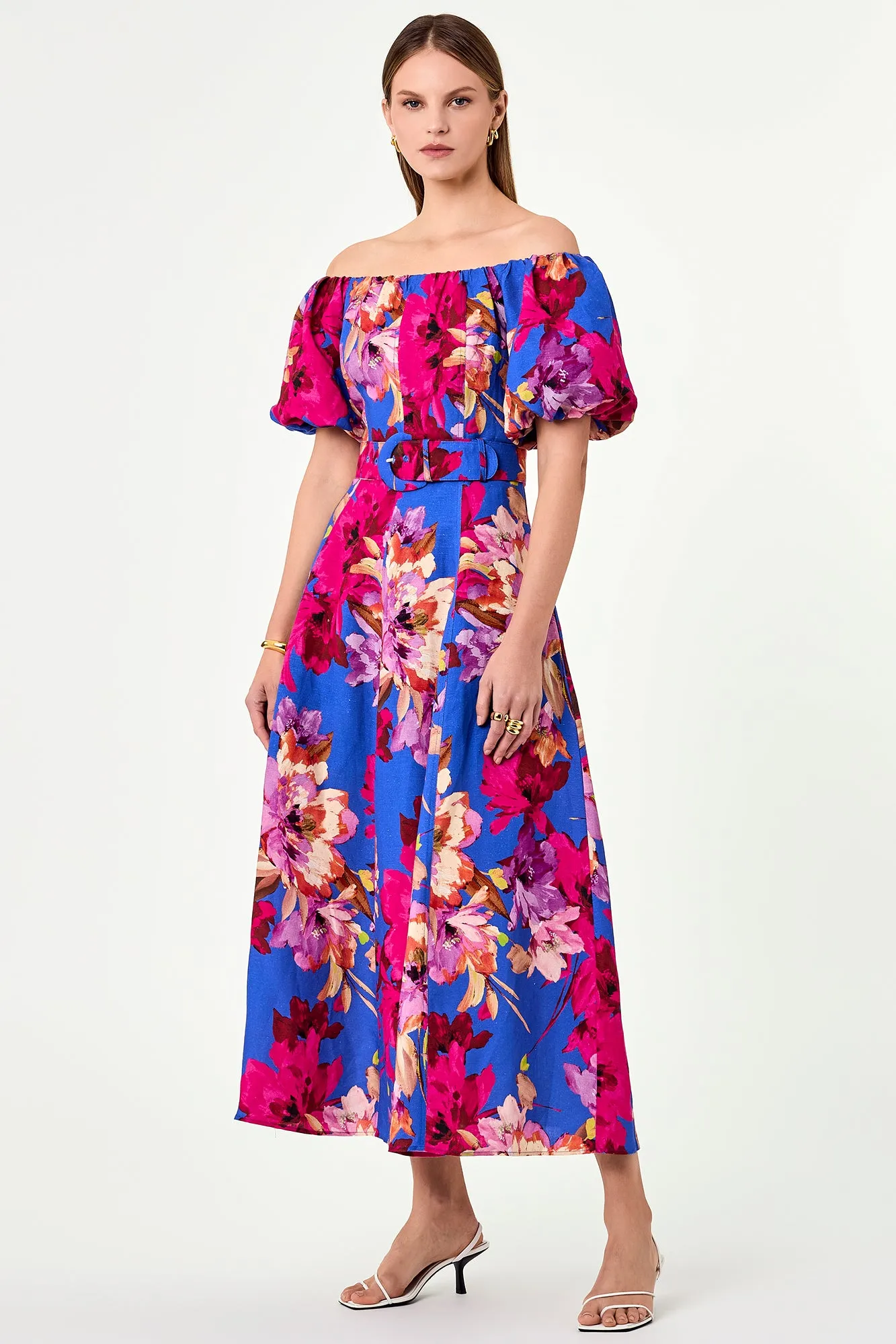 Santha Dress - Ria Floral Blue