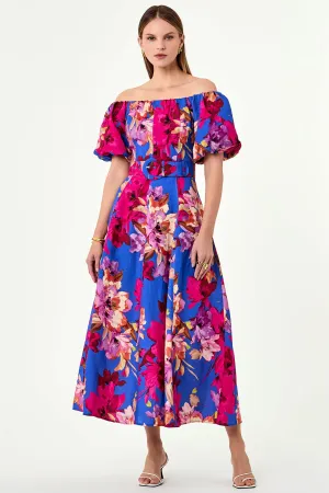 Santha Dress - Ria Floral Blue