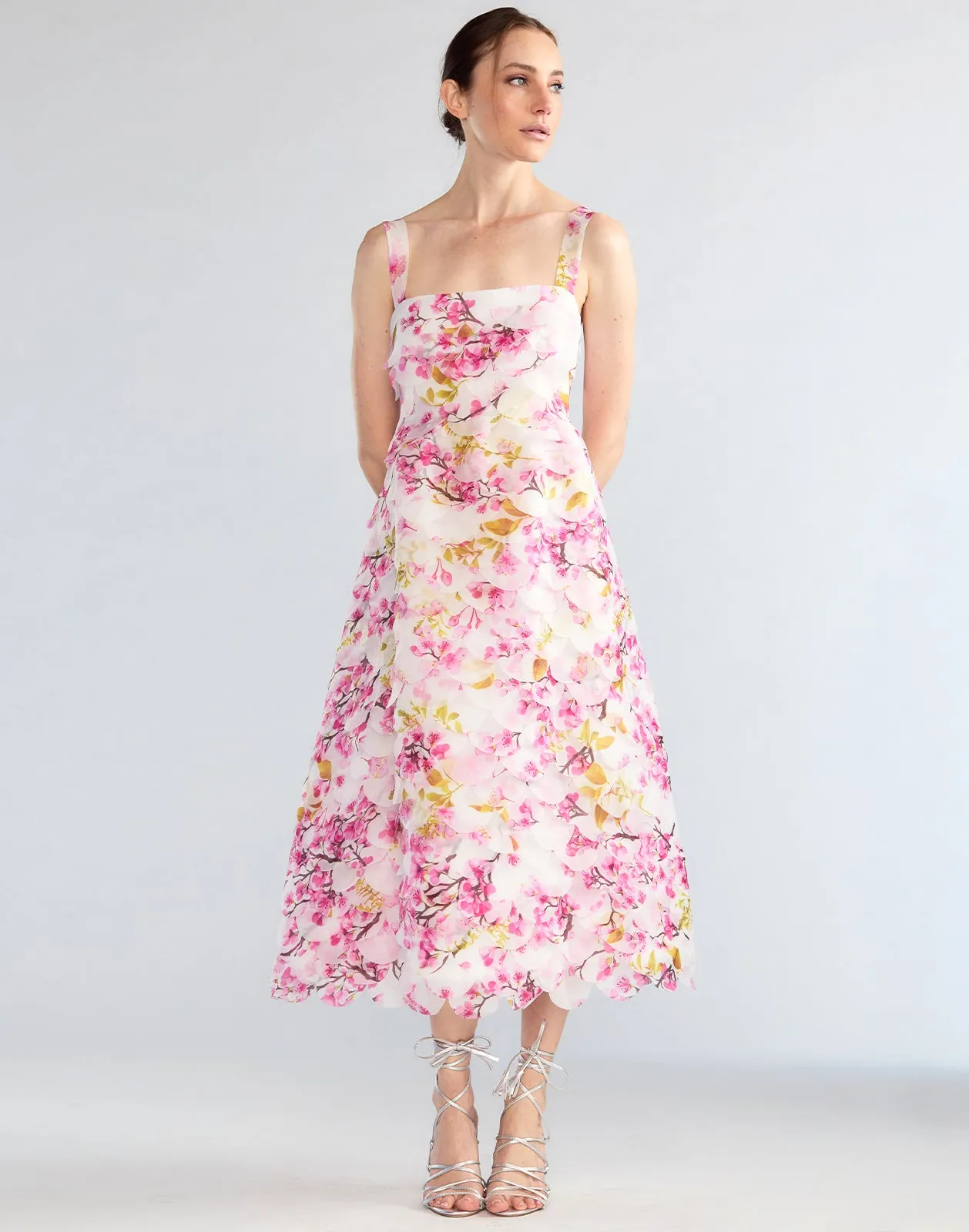 Scalloped Petal Midi Dress
