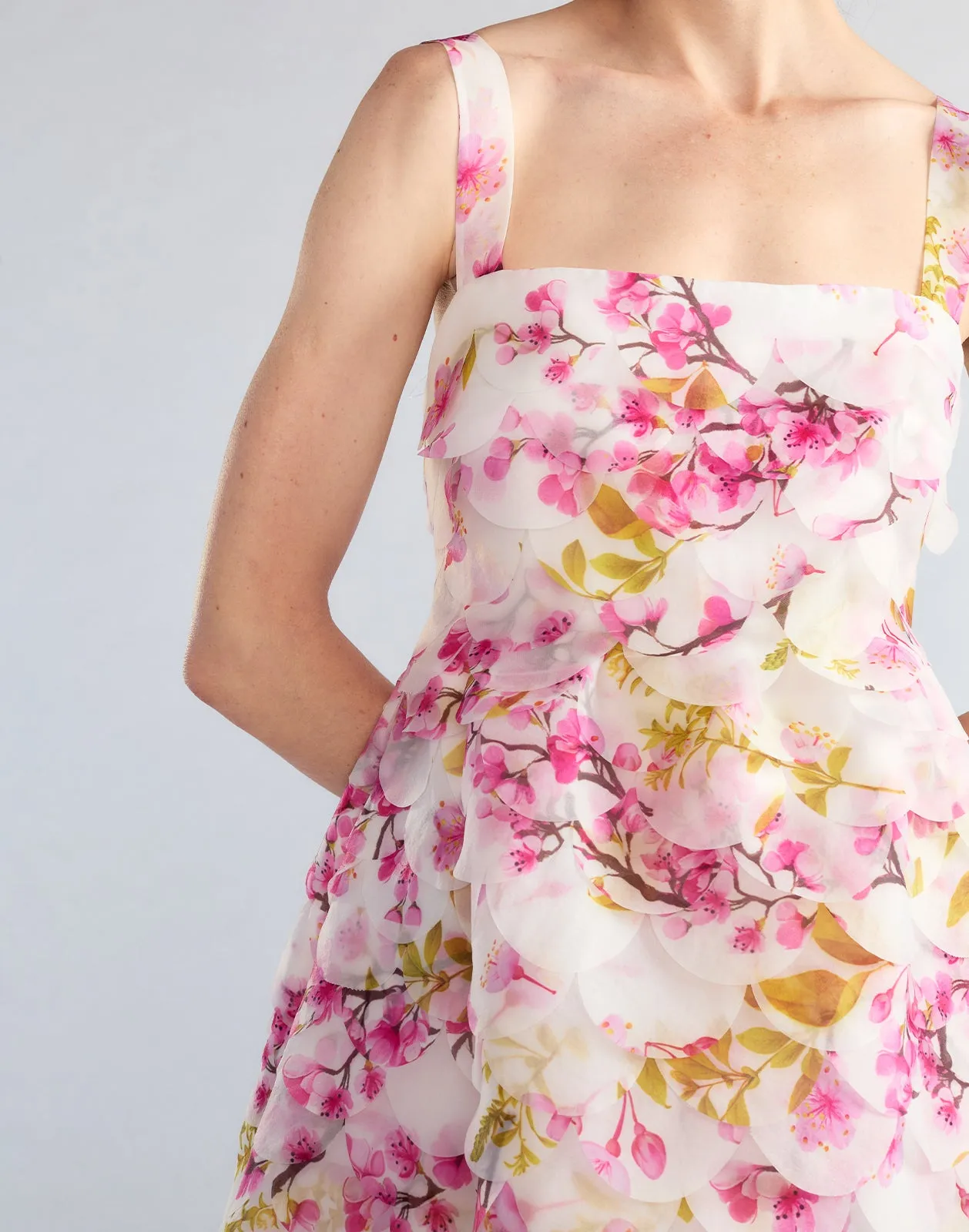 Scalloped Petal Midi Dress