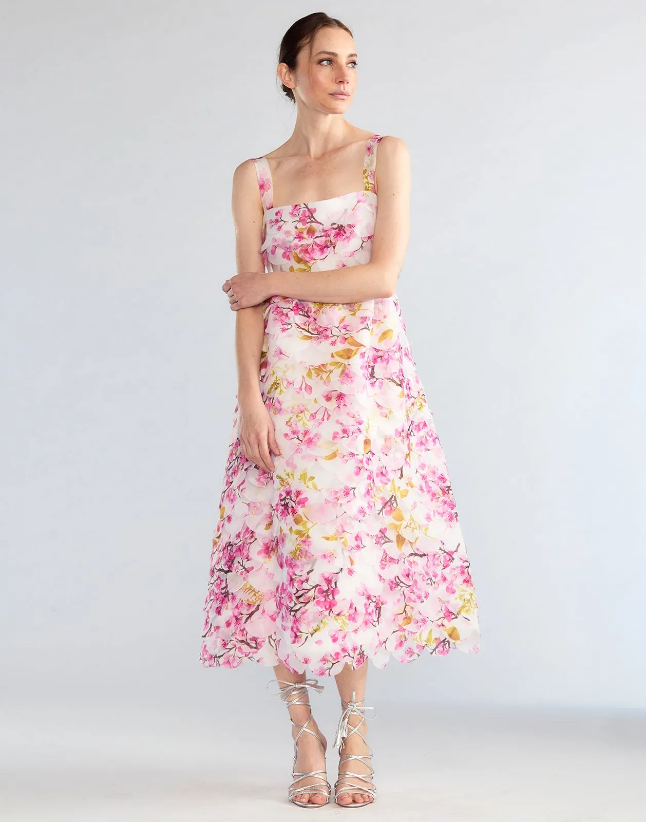 Scalloped Petal Midi Dress