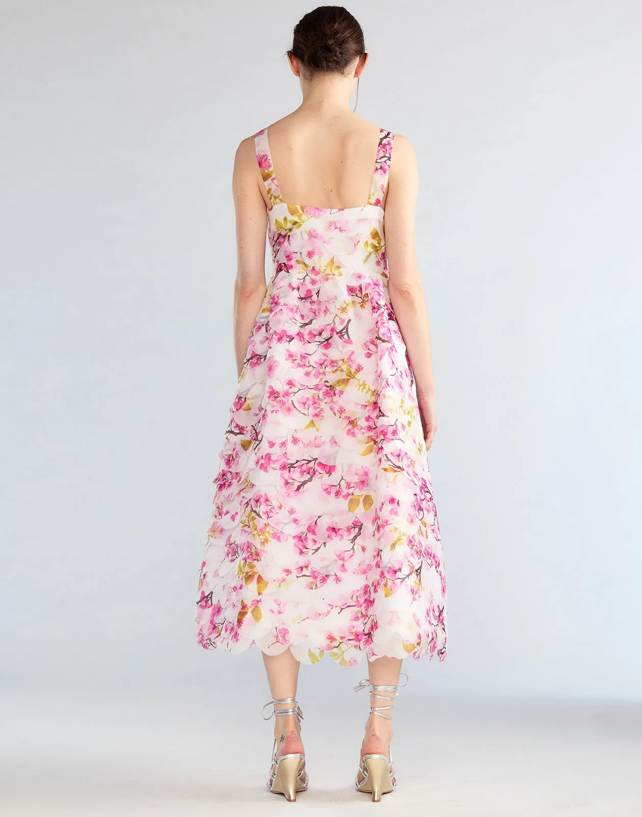 Scalloped Petal Midi Dress
